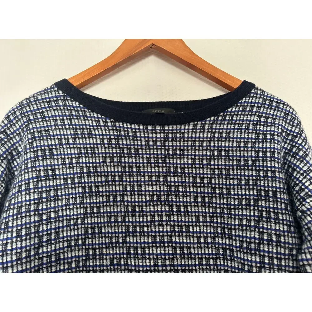 J.Crew Women’s Wool Blend Knit Sweater Navy Cream Size Small Crewneck‎ Pullover